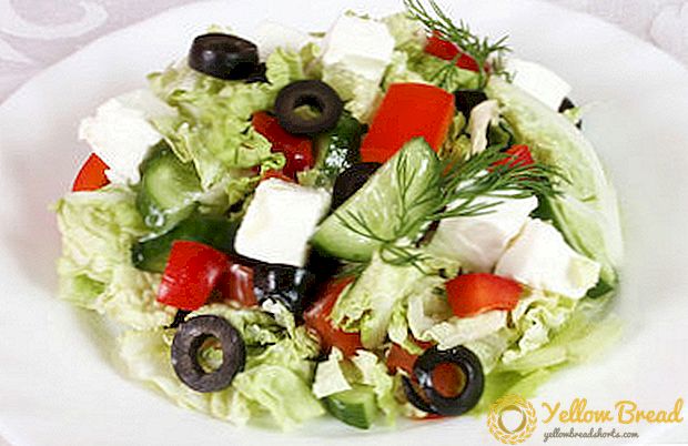 Senp ak bon plat sòs salad grèk ak chou Chinwa: yon resèt klasik ak 3 opsyon pou ki jan yo divèsifye li